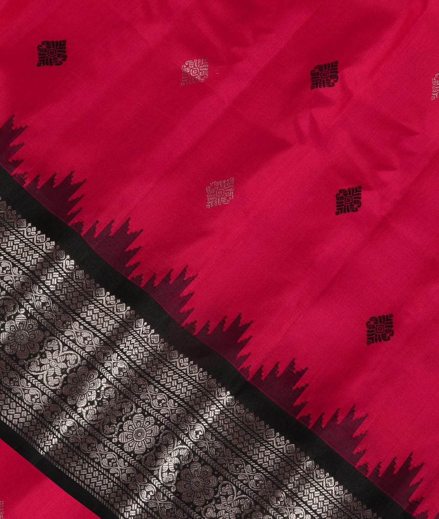Magenta Gadwal Silk Saree T358763-image