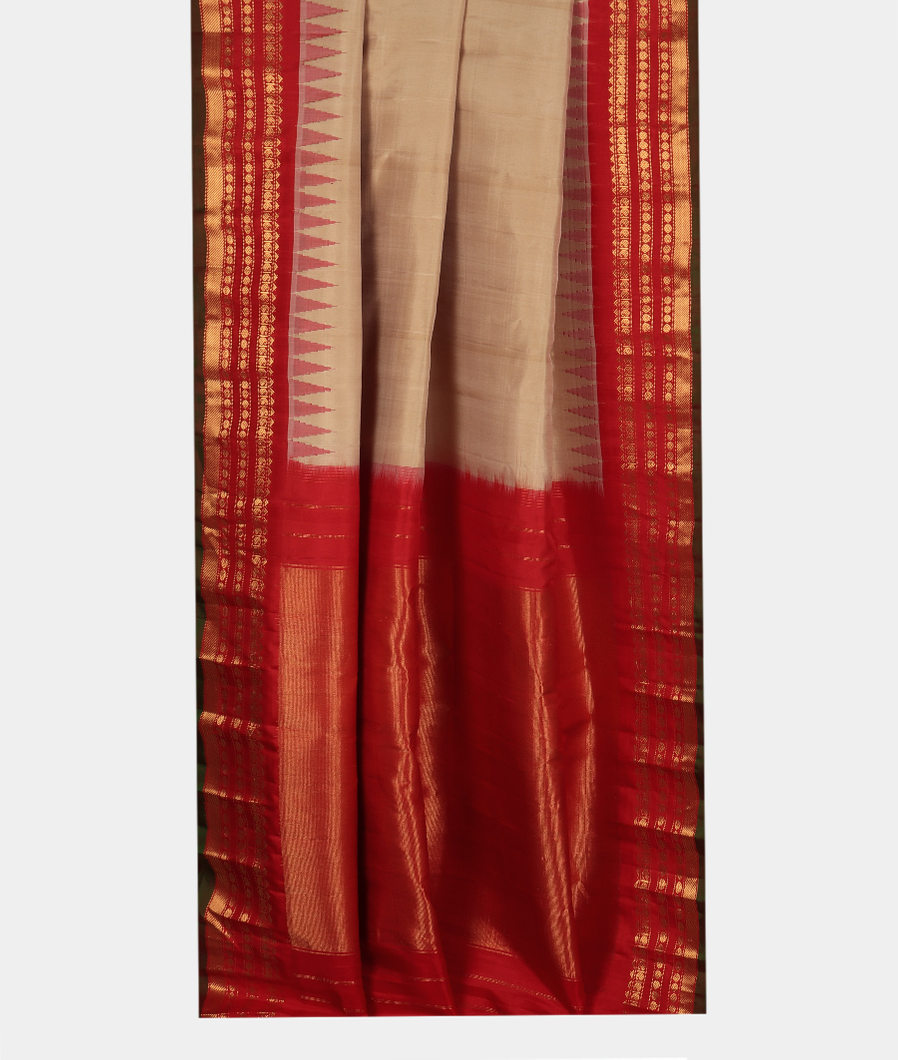 Beige Gadwal Silk Saree T3571462