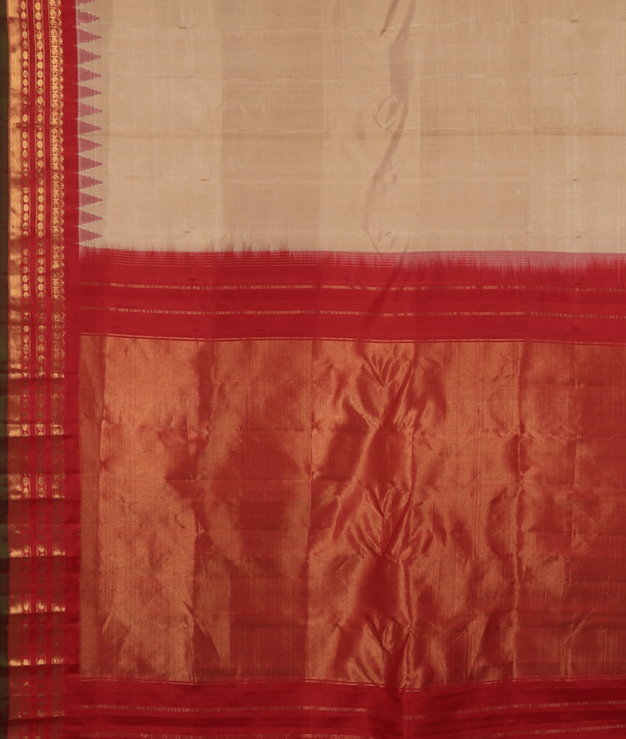 Beige Gadwal Silk Saree T3571464