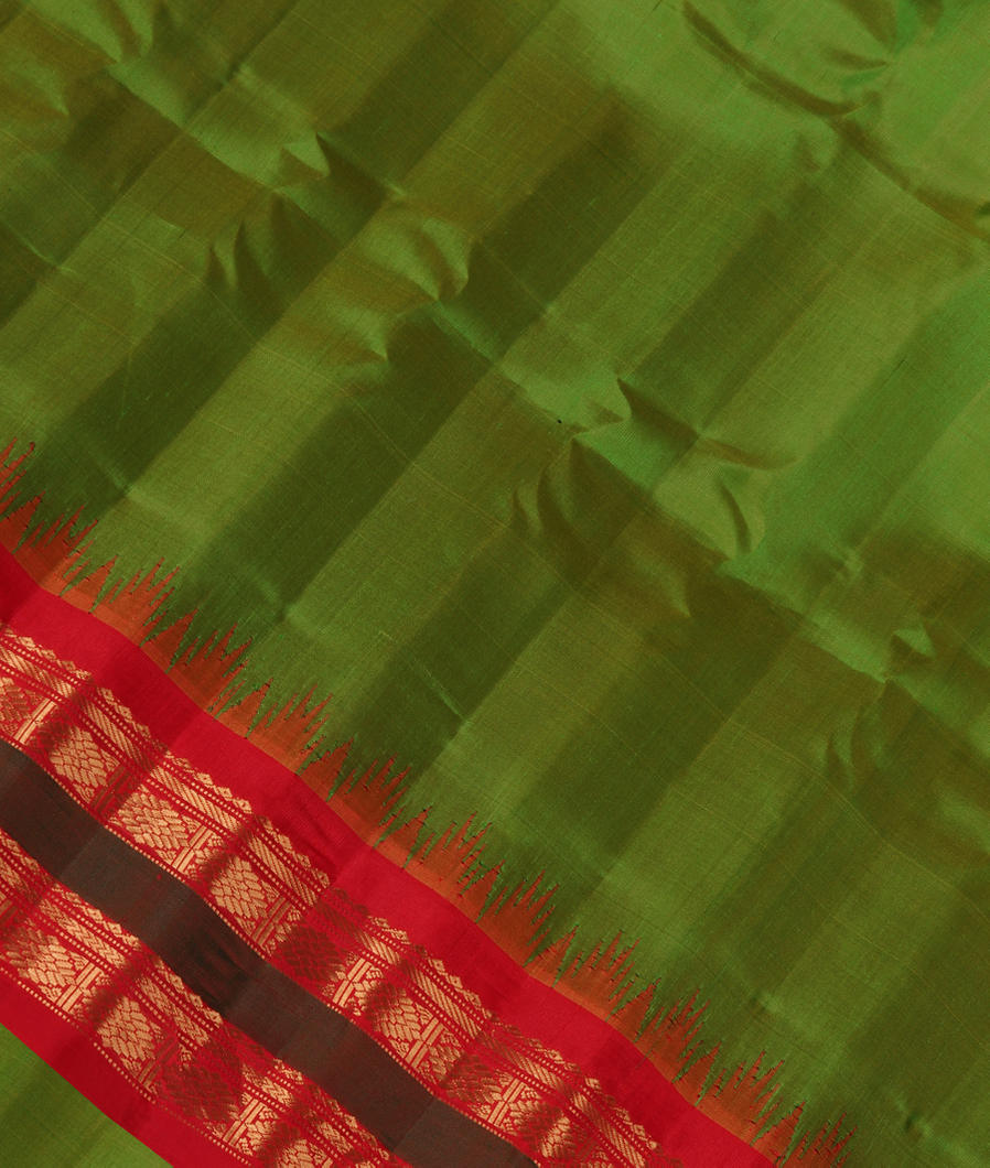 Green Gadwal Silk Saree T357119-image