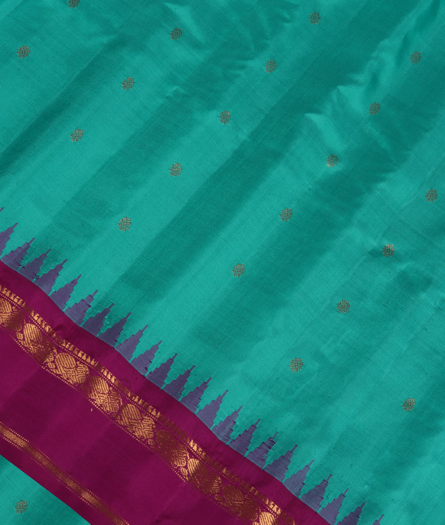 Green Gadwal Silk Saree T357089-image