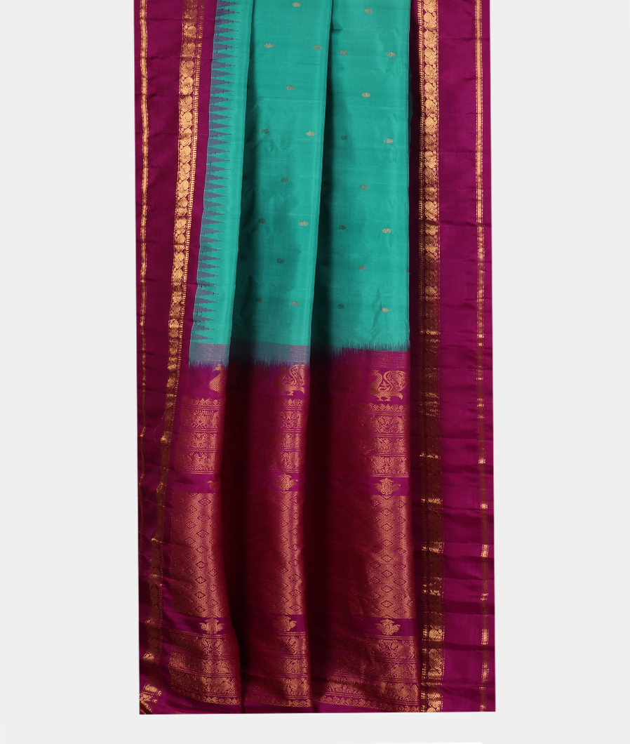 Green Gadwal Silk Saree T3570892