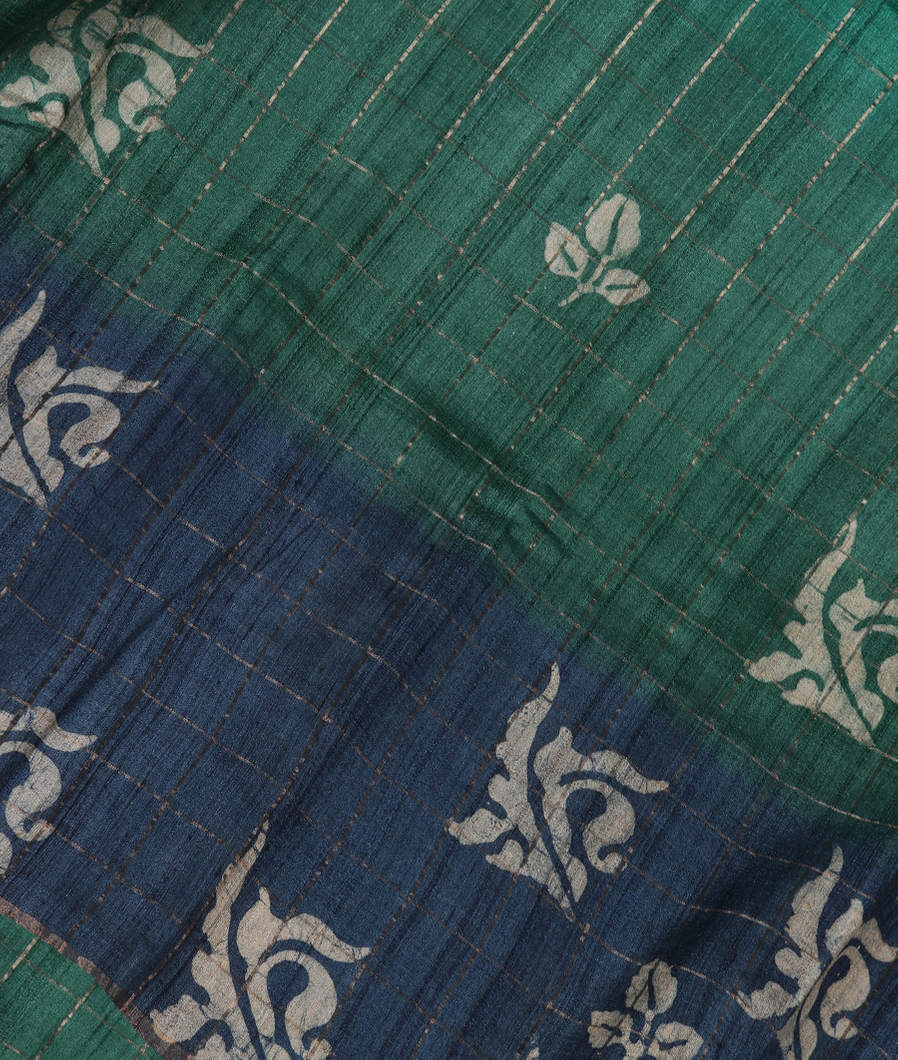 Green Tussar Printed Saree T351382-image