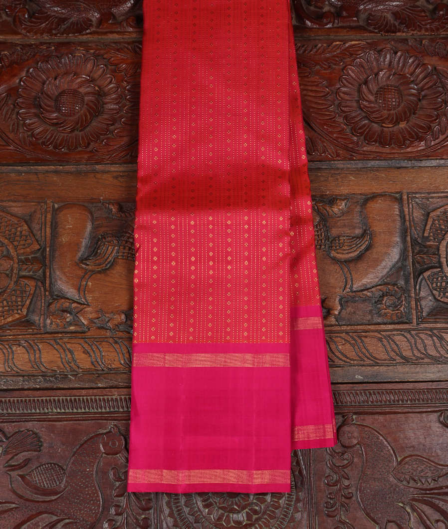 Pinkish Orange Handwoven Kanjivaram Silk Saree T351187-image