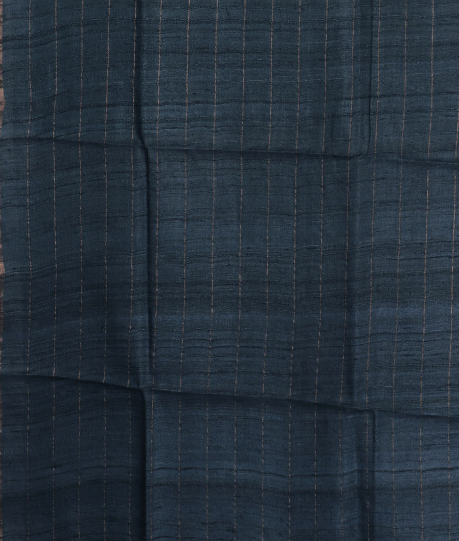 Blue Tussar Printed Saree T3474783