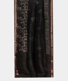 Black Linen Printed Saree T3490372