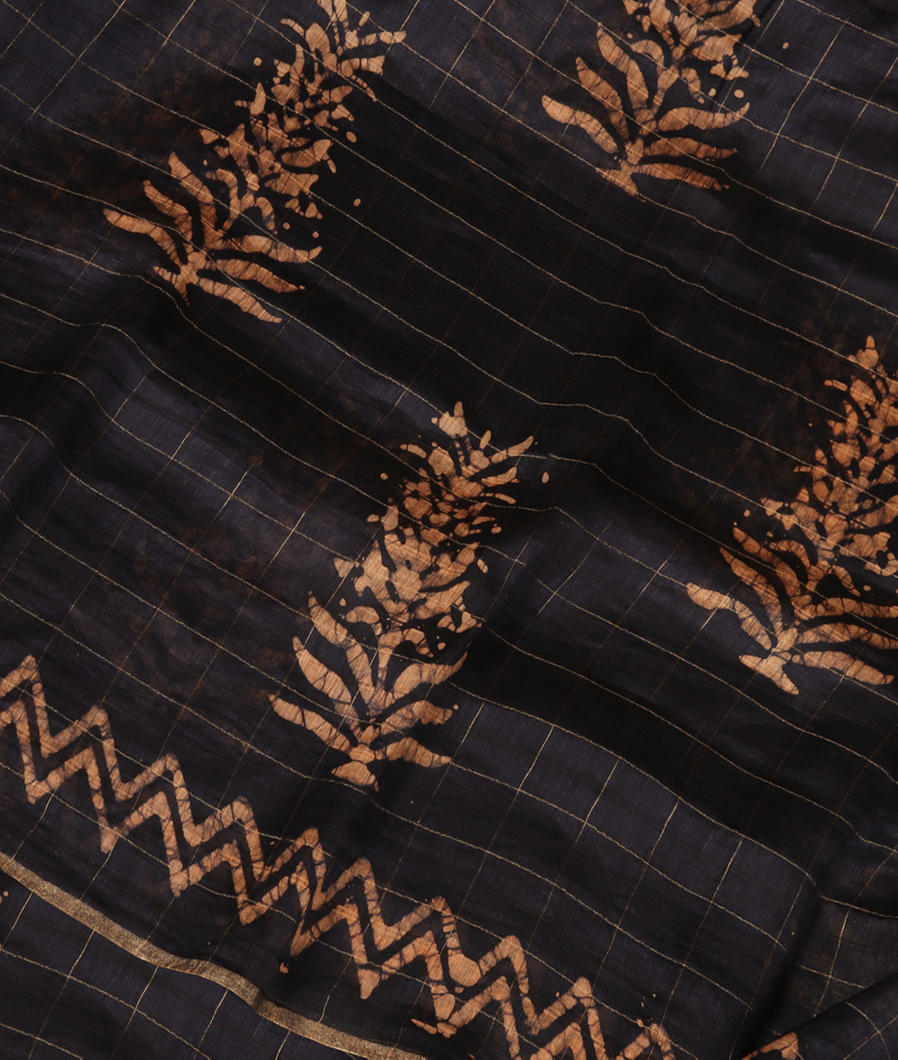 Blue Linen Printed Saree T336776-image