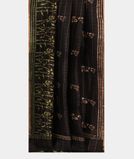 Black Linen Printed Saree T3490632