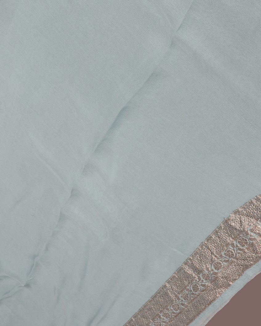 Peach Banaras Georgette Silk Saree T3561743