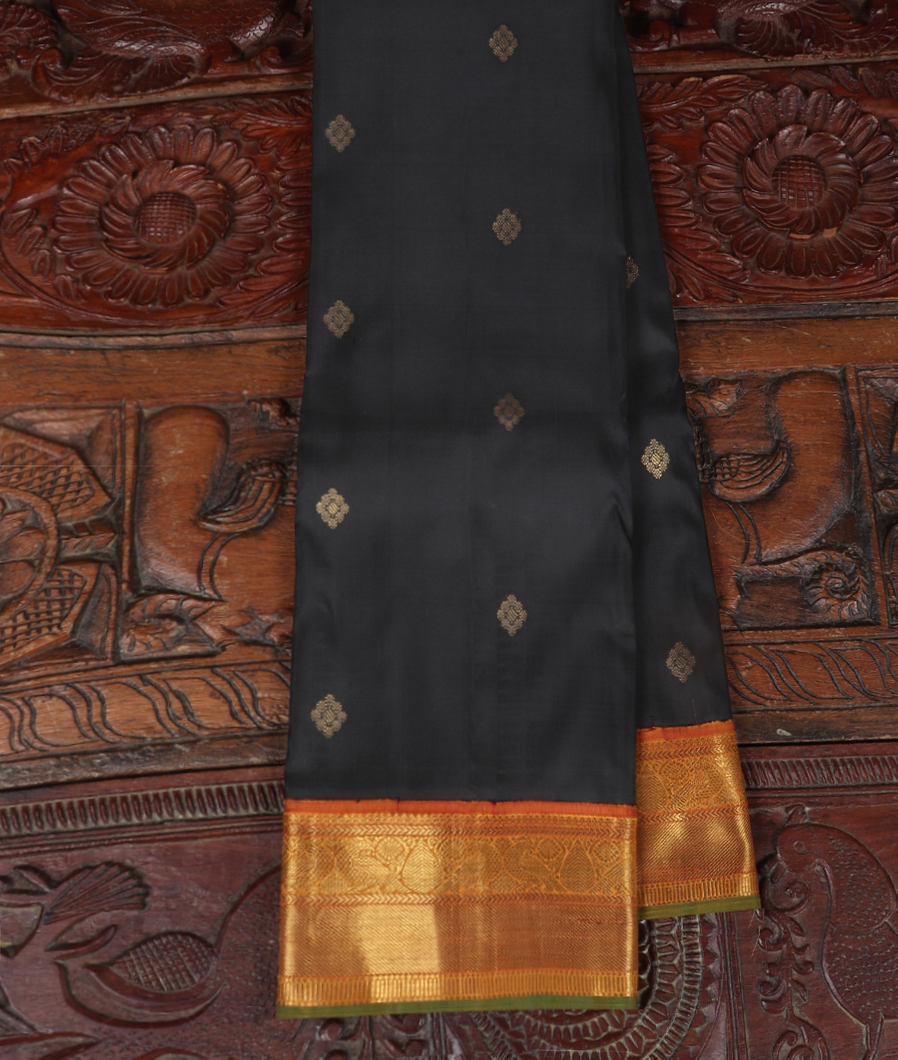 Black Handwoven Kanjivaram Silk Saree T138427-image