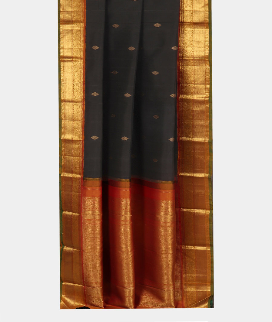 Black Handwoven Kanjivaram Silk Saree T1384272