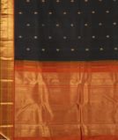 Black Handwoven Kanjivaram Silk Saree T1384274