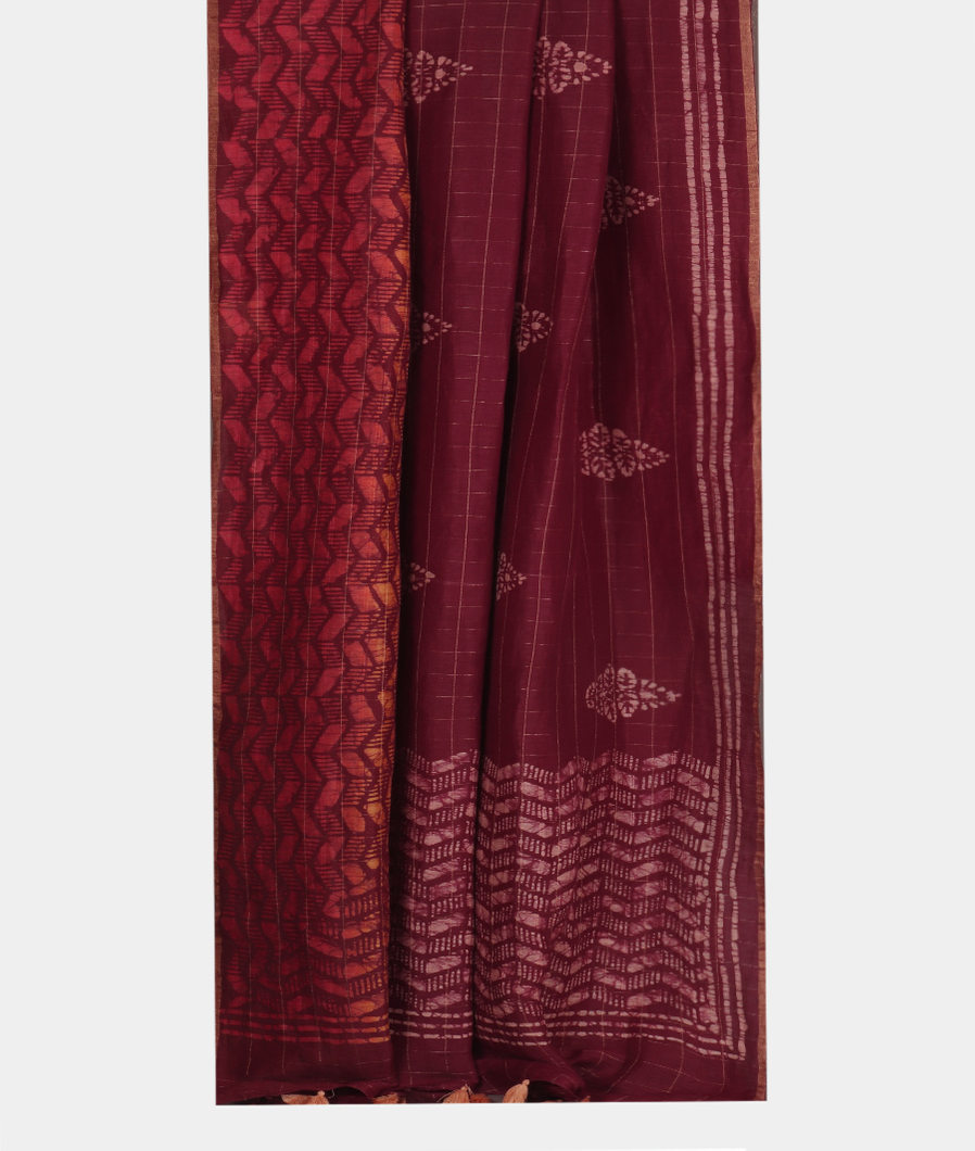 burgundy-linen-printed-saree-t336773-t336773-b