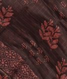 Brown Linen Printed Saree T3490551