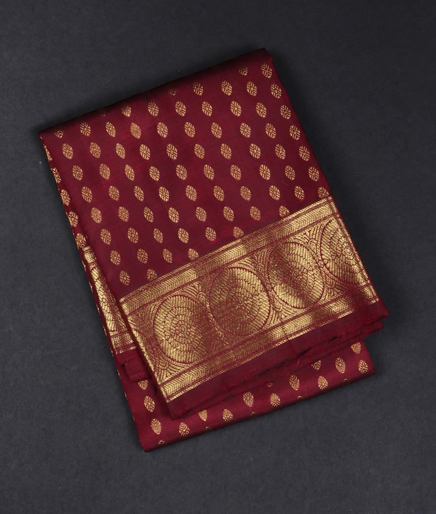 Maroon Handwoven Kanjivaram Silk Dupatta T167286-image