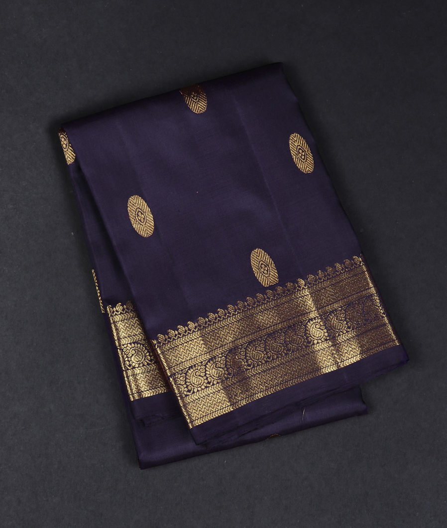 Purple Handwoven Kanjivaram Silk Dupatta T322864-image