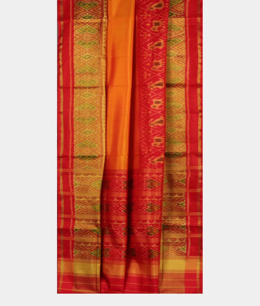 Yellow Patola Silk Saree T3273812