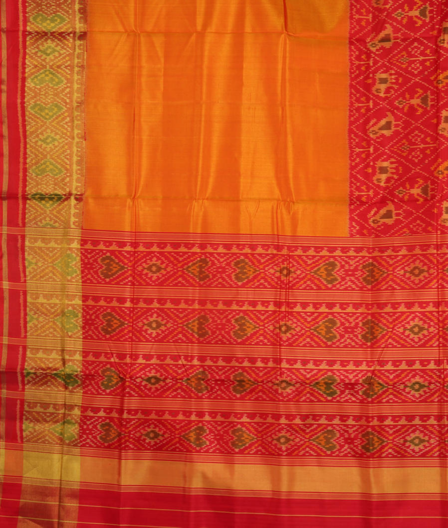 Yellow Patola Silk Saree T3273814