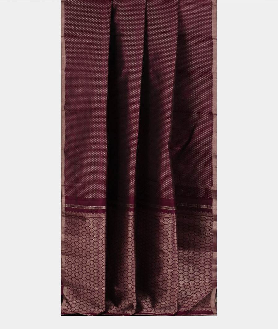 Burgundy Handwoven Kanjivaram Silk Saree T3511862