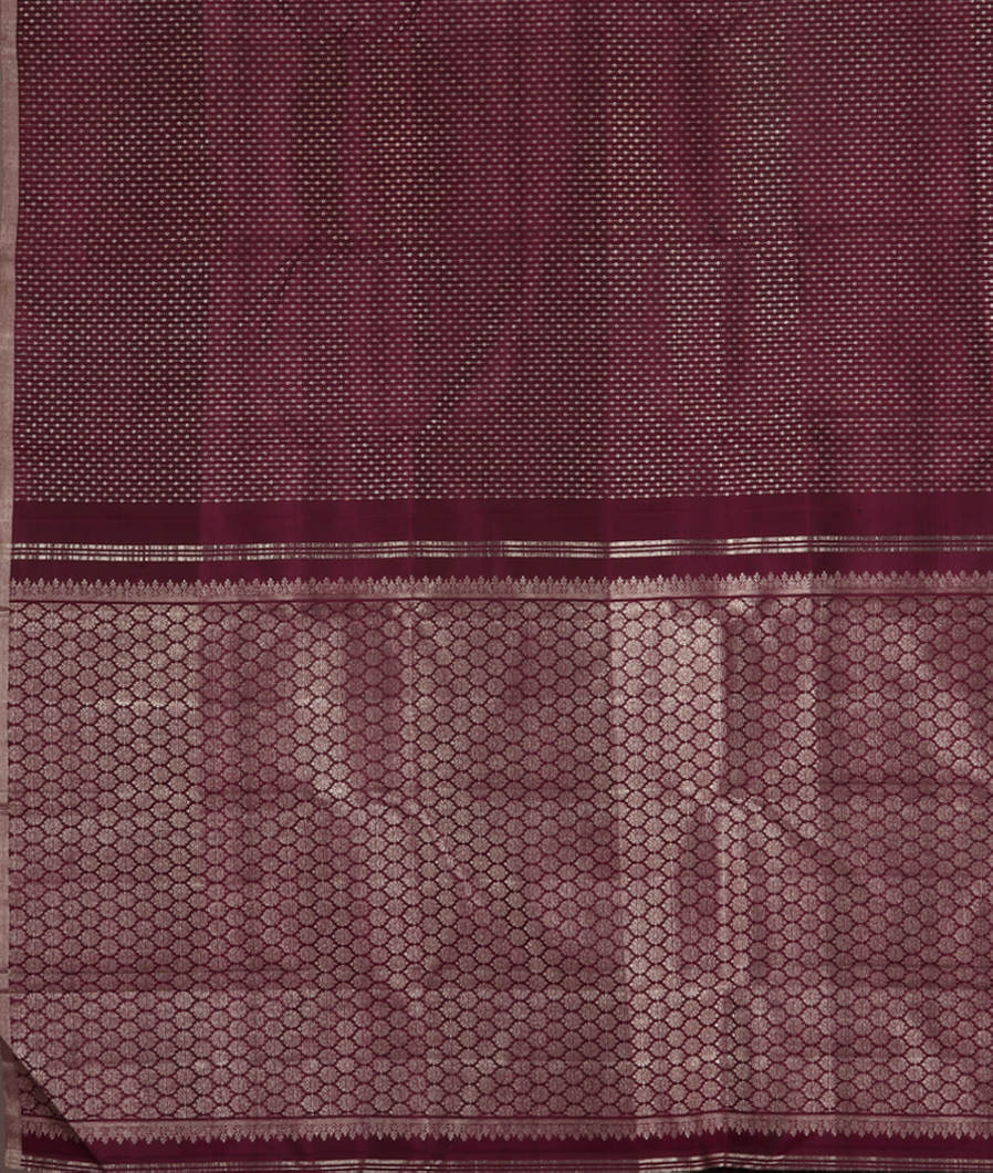 Burgundy Handwoven Kanjivaram Silk Saree T3511864