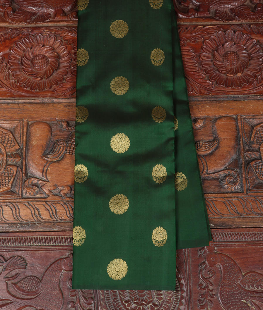 Bottle Green Handwoven Kanjivaram Silk Saree T360138-image