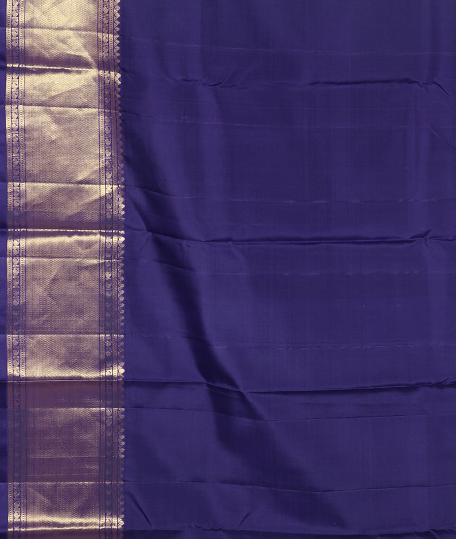 Bluish Green Handwoven Kanjivaram Silk Saree T2909913