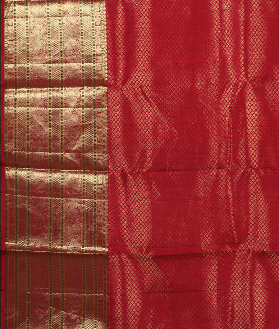 Red Handwoven Kanjivaram Silk Saree T2910463