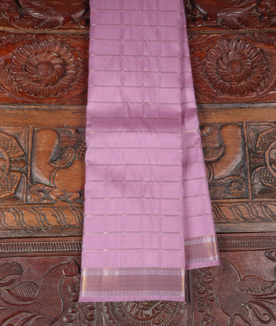 Pinkish Lavender Handwoven Kanjivaram Silk Saree T342366-image