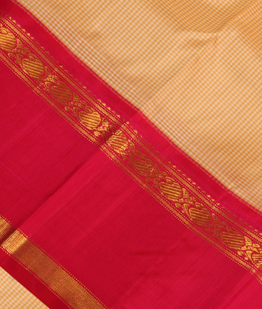 Cream and Beige Handwoven Kanjivaram Silk Saree T3025385