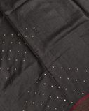 Black Tussar Embroidery Saree T3593244