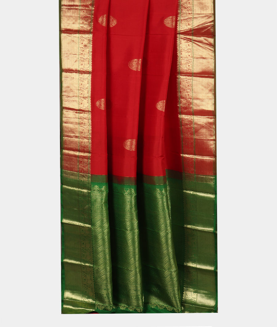 Red Handwoven Kanjivaram Silk Saree T2910522