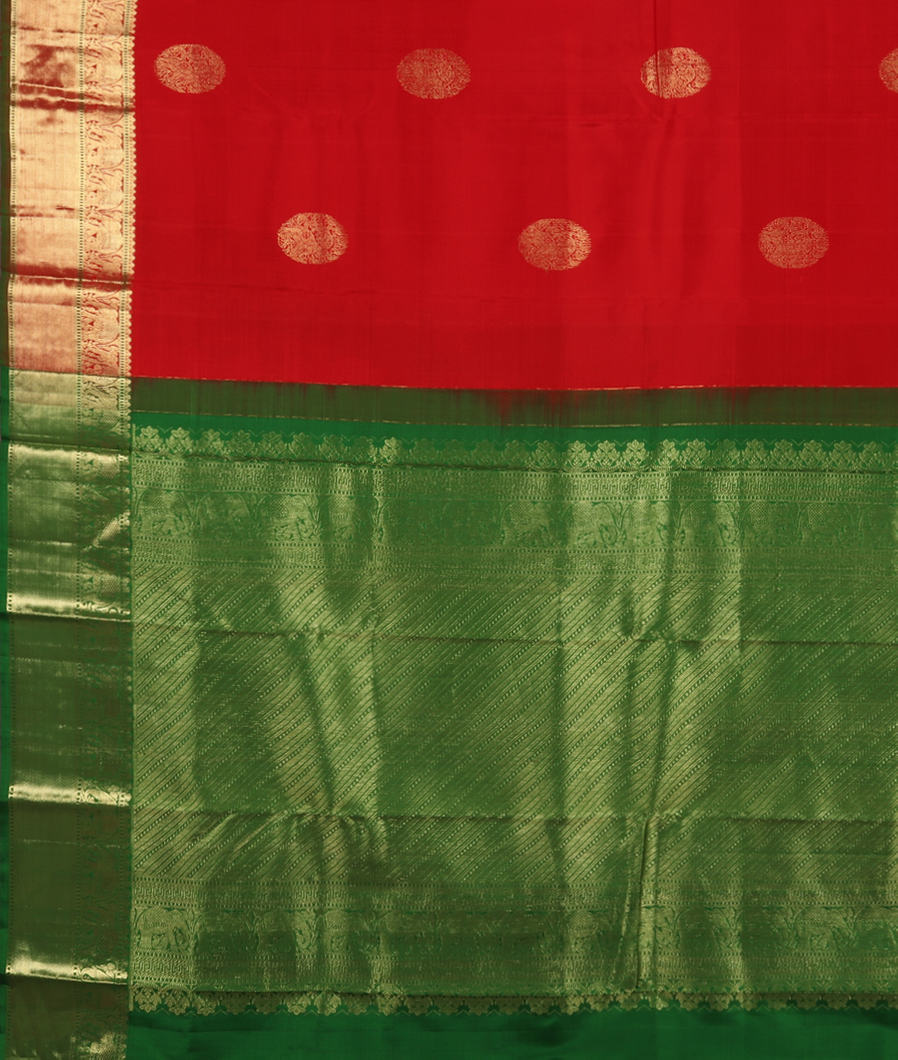 Red Handwoven Kanjivaram Silk Saree T2910524