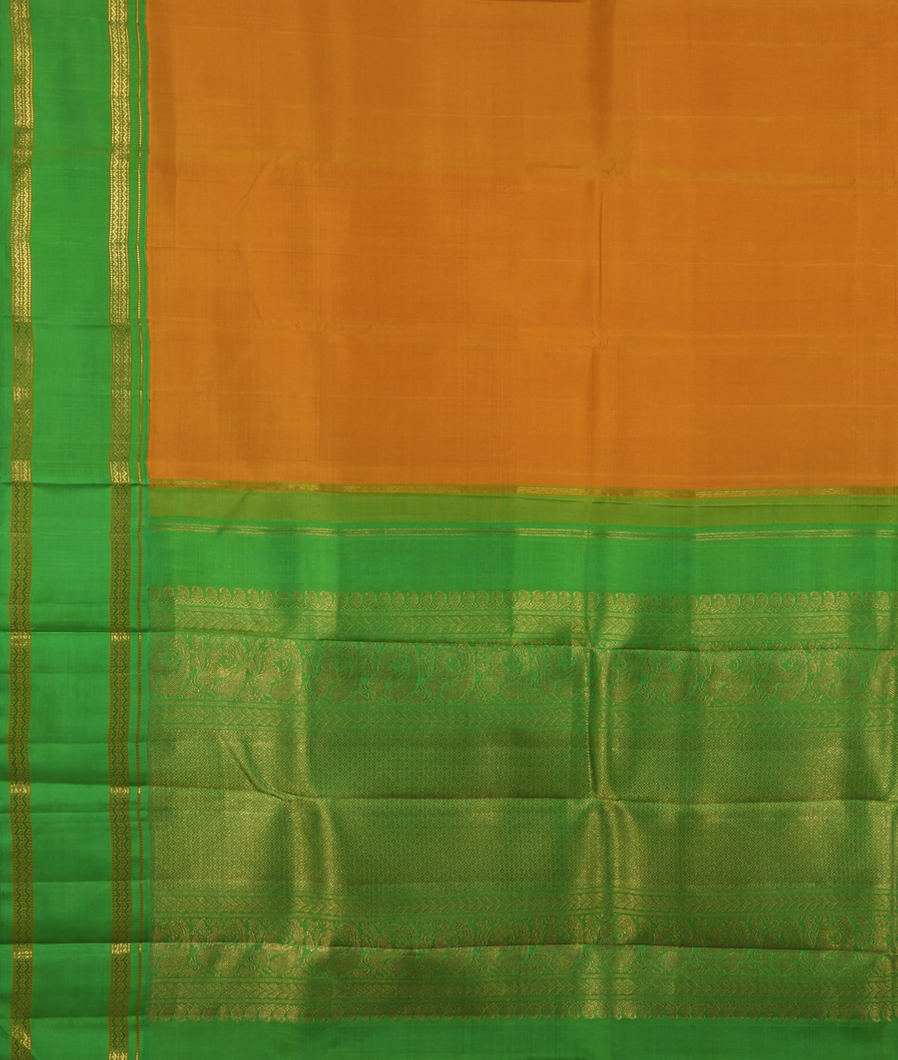 Yellow Handwoven Kanjivaram Silk Saree T2515954