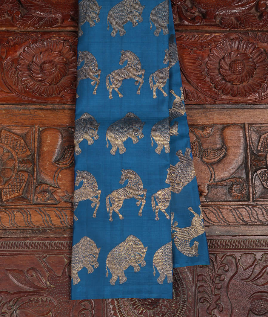 Blue Handwoven Kanjivaram Silk Saree T329619-image