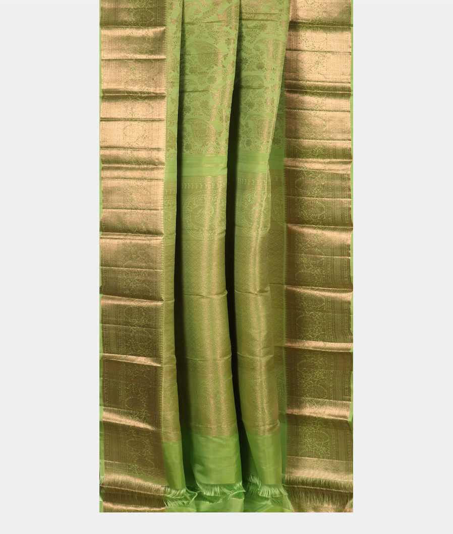 Green Handwoven Kanjivaram Silk Saree T2768372