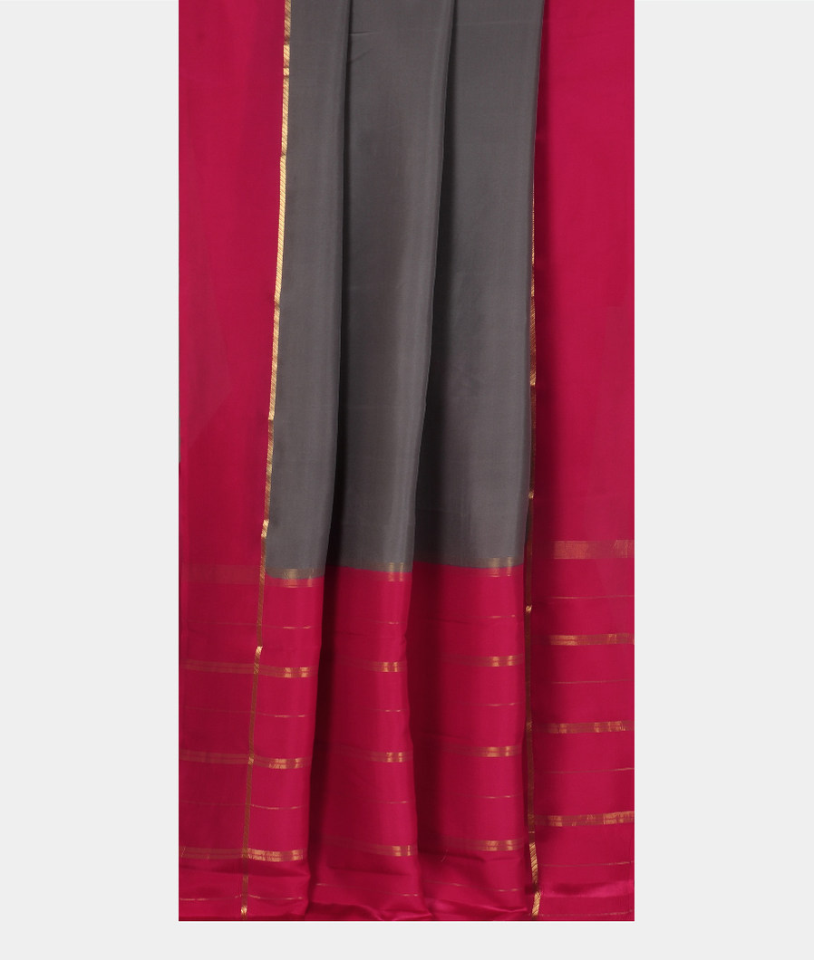 Grey Mysore Silk Saree T3440592