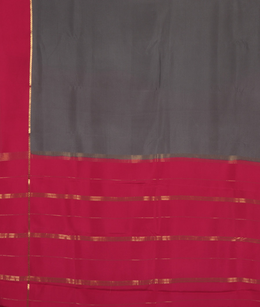 Grey Mysore Silk Saree T3440594