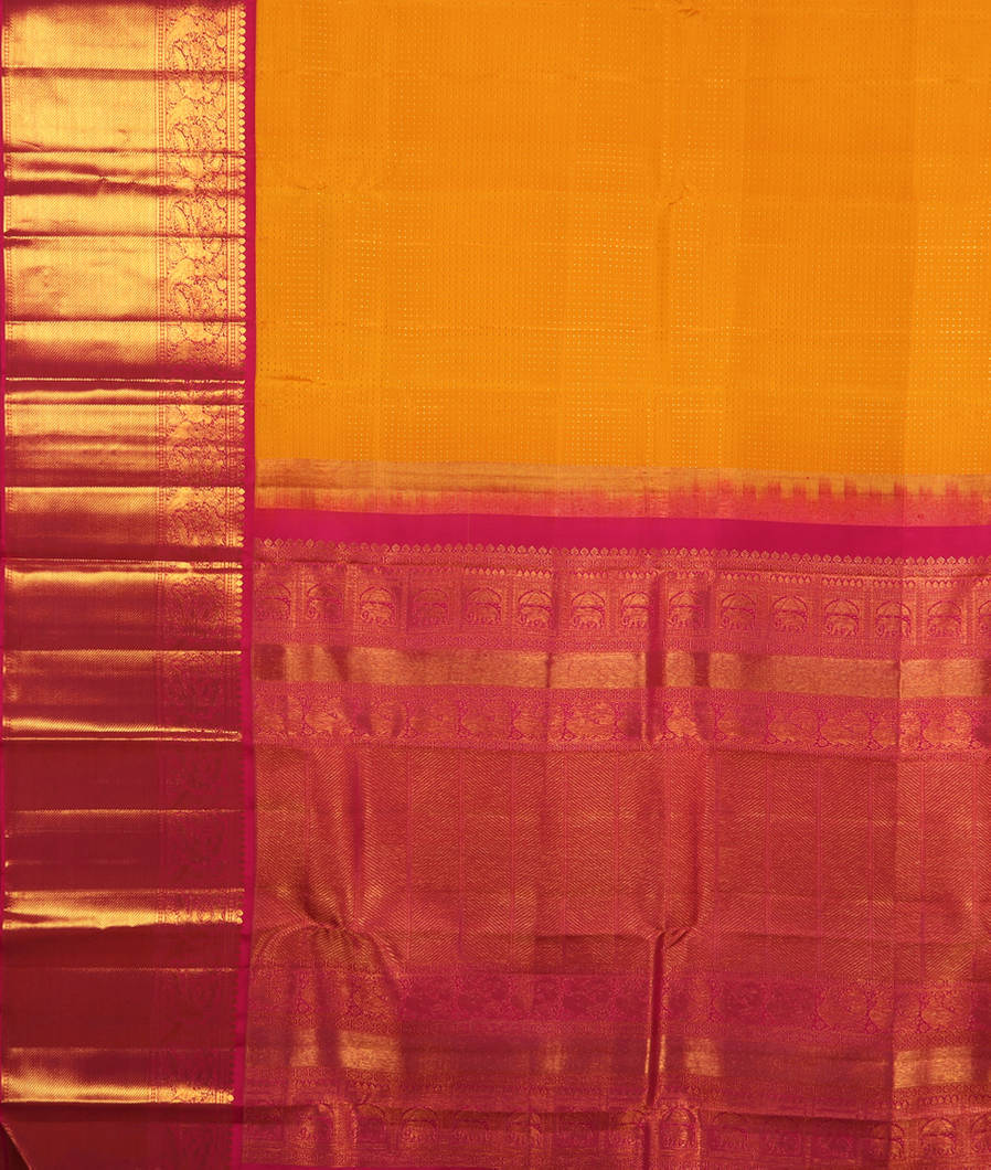 Yellow Handwoven Kanjivaram Silk Saree T3510874