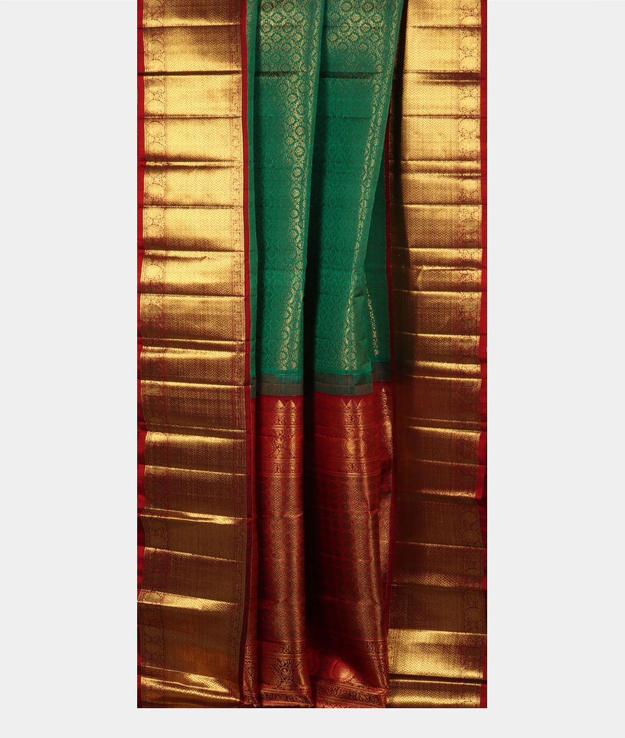 Green Handwoven Kanjivaram Silk Saree&nbsp;T3530372