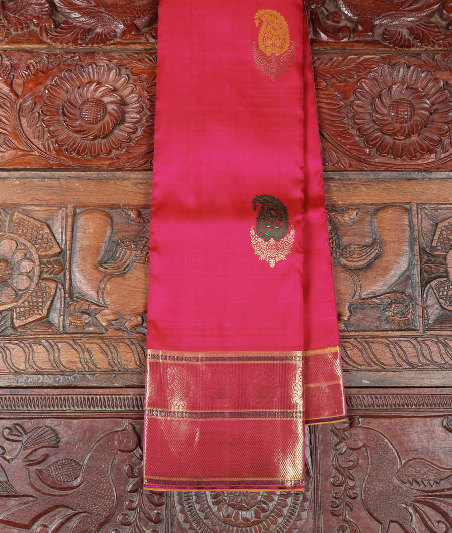 Magenta Handwoven Kanjivaram Silk Saree T291009-image