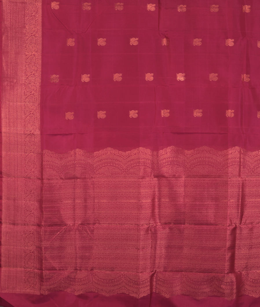 Reddish Pink Handwoven Kanjivaram Silk Saree T3505114