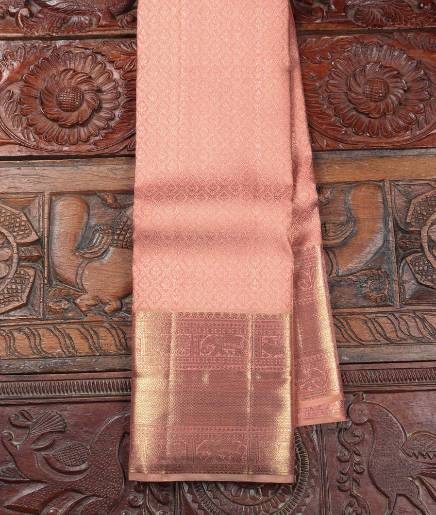 Peach Handwoven Kanjivaram Silk Saree T325254-image