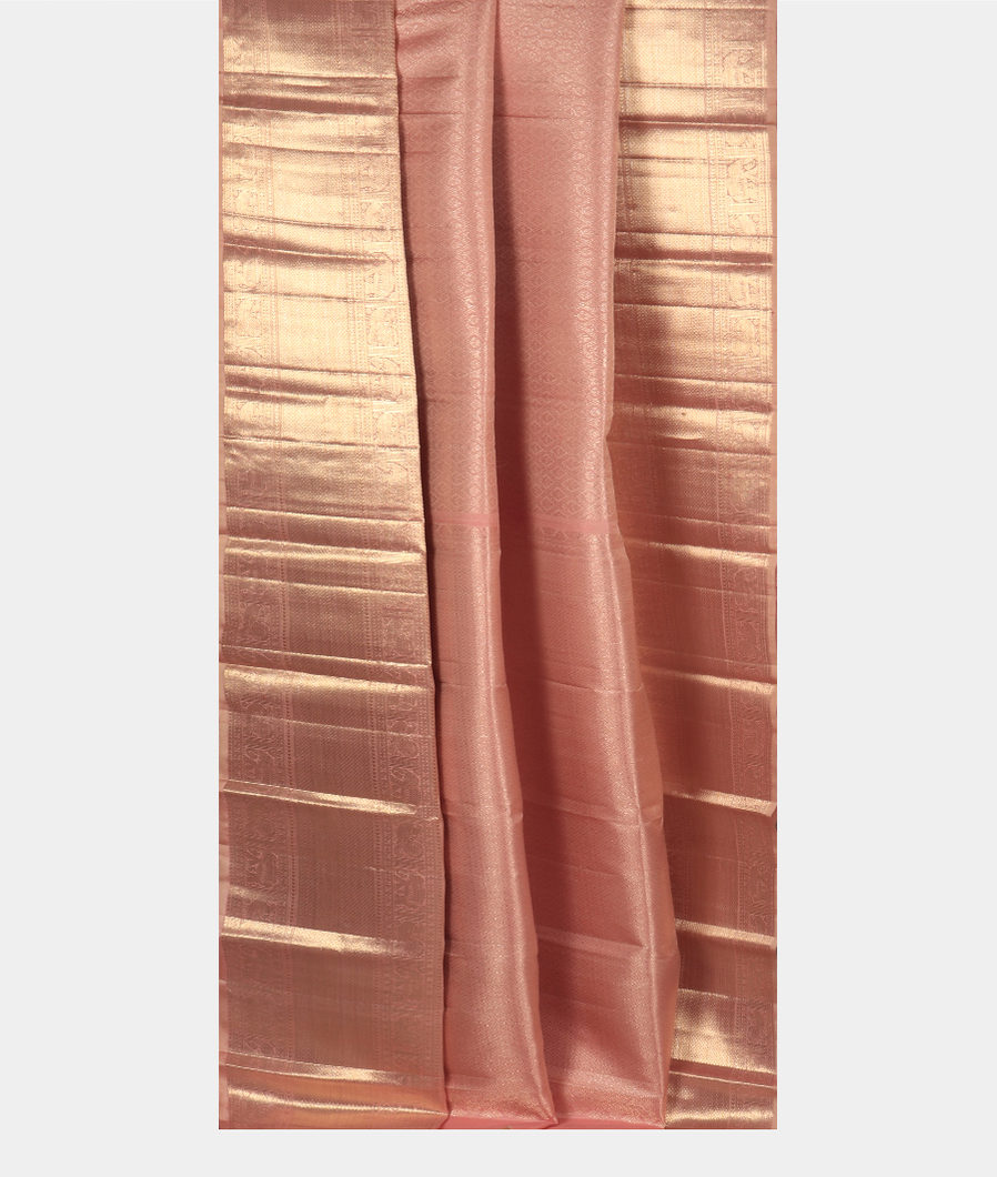 Peach Handwoven Kanjivaram Silk Saree T3252542
