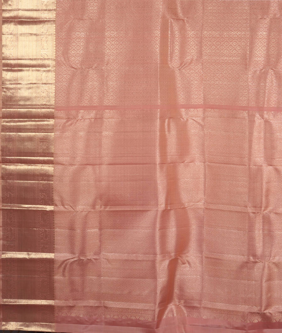 Peach Handwoven Kanjivaram Silk Saree T3252544