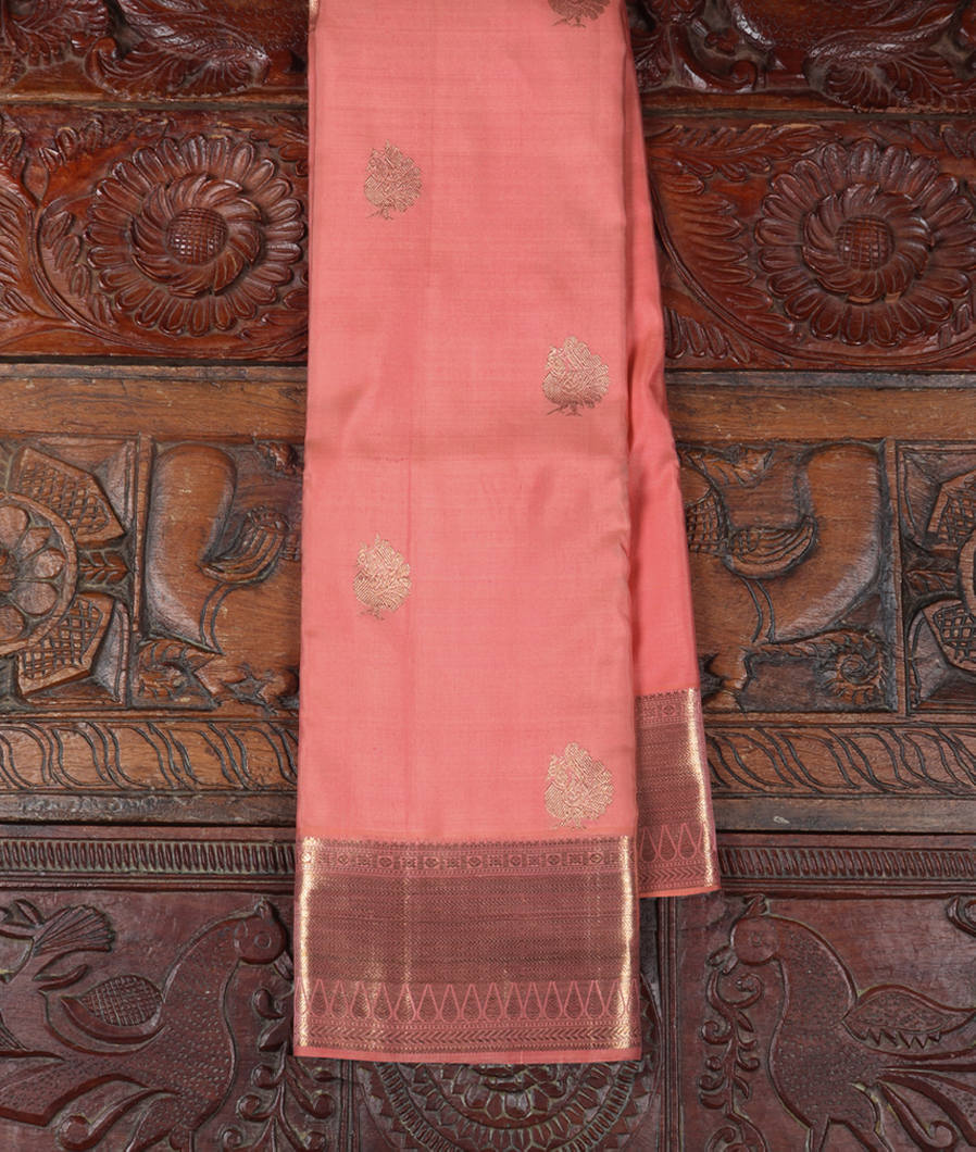 Peach Handwoven Kanjivaram Silk Saree T345977-image