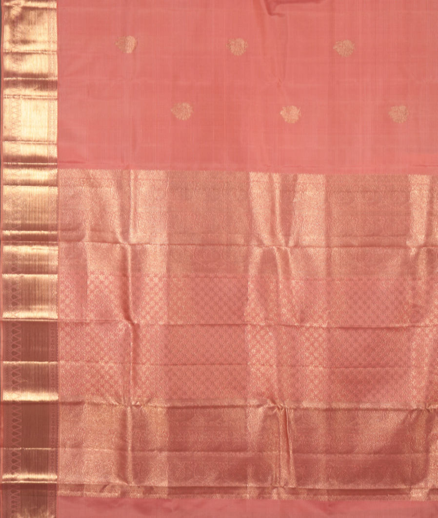 Peach Handwoven Kanjivaram Silk Saree T3459774