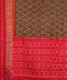 Brown Ikat Silk Saree T3593724