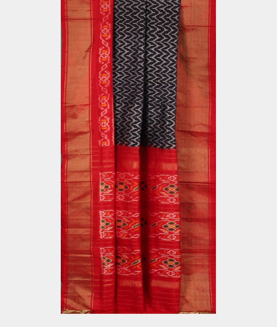 Blue Ikat Silk Saree T3571812