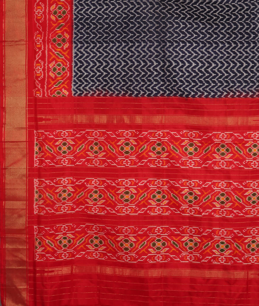 Blue Ikat Silk Saree T3571814