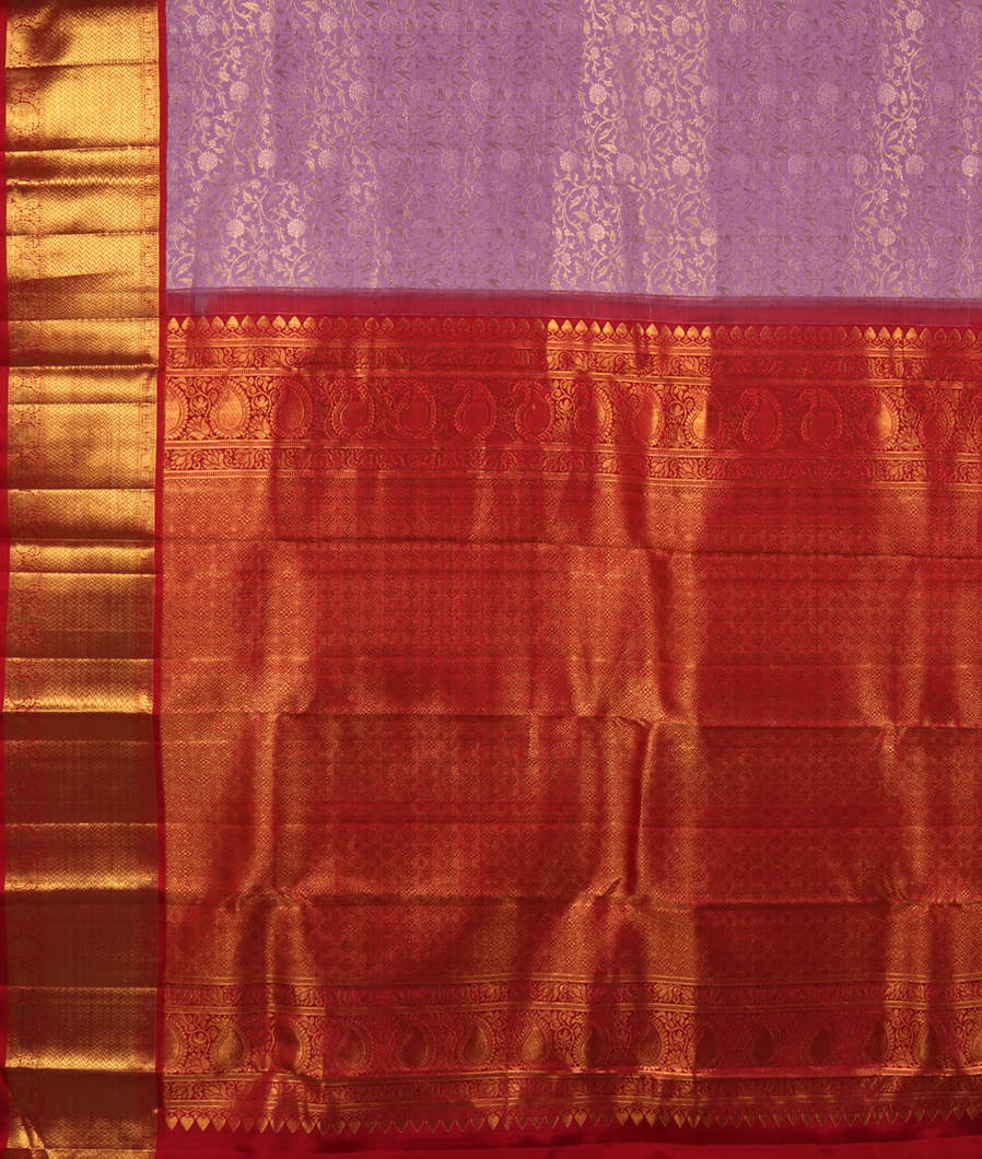 Lavender Handwoven Kanjivaram Silk Saree T3124414